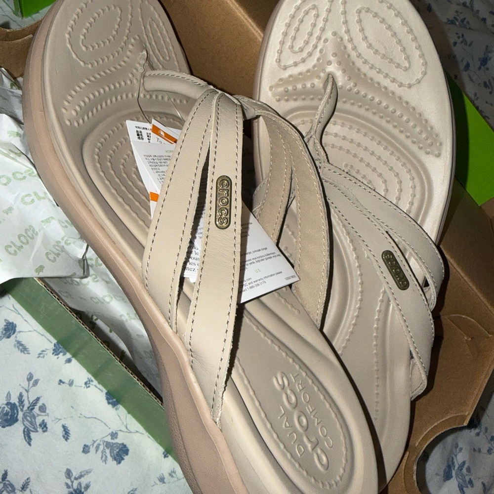 CROCS Capri Basic Strappy Flip W - Tumbleweed/Cobblestone